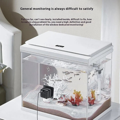2K Aquarium Camera WiFi Terrarium Pet Camera Night Vision 140° View 2-Way Audio