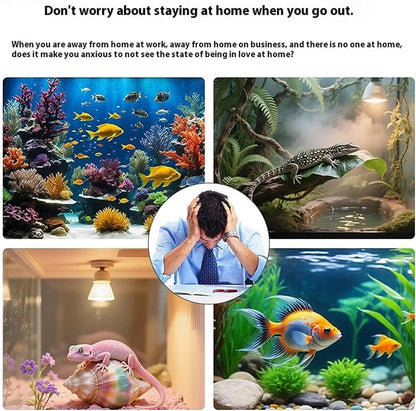 2K Aquarium Camera WiFi Terrarium Pet Camera Night Vision 140° View 2-Way Audio