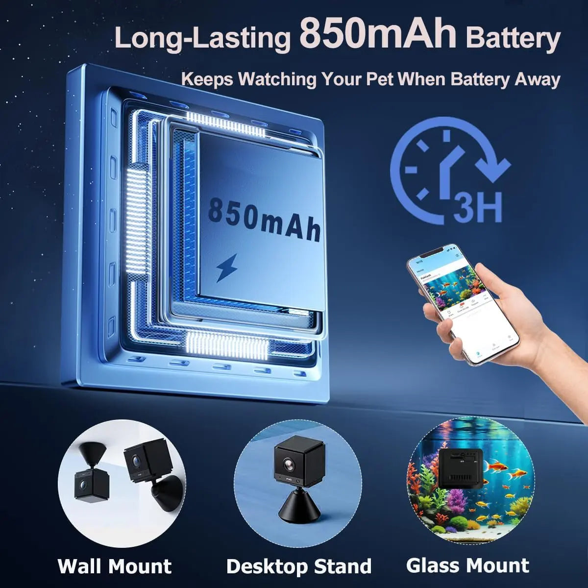 2K HD Aquarium & Terrarium Camera w/ Night Vision, Audio & 32GB Card