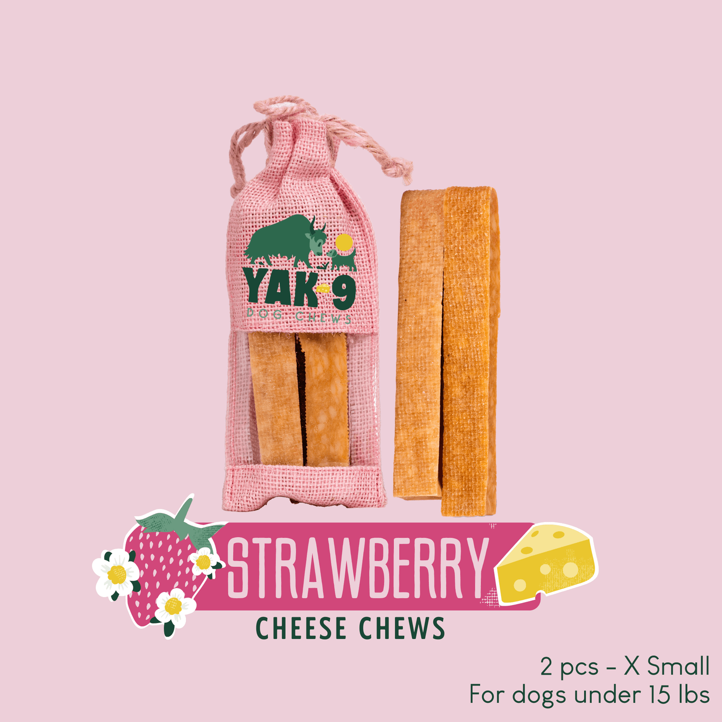 Strawberry Cheese Chews for Dogs