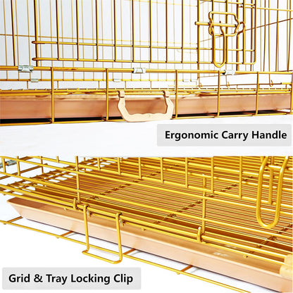 24-42" Collapsible Copper Gold Dog Crate GLD24-42