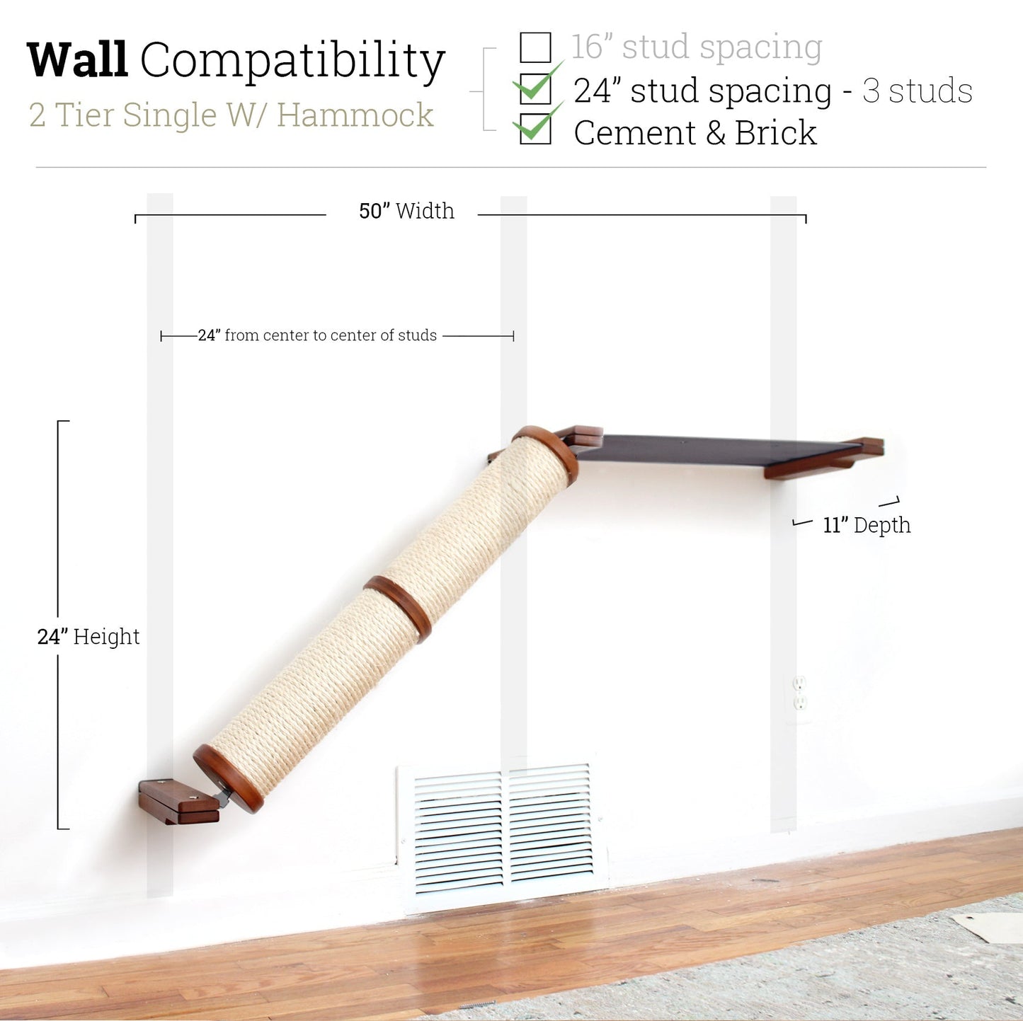 Slanted Cat Scratcher for Wall