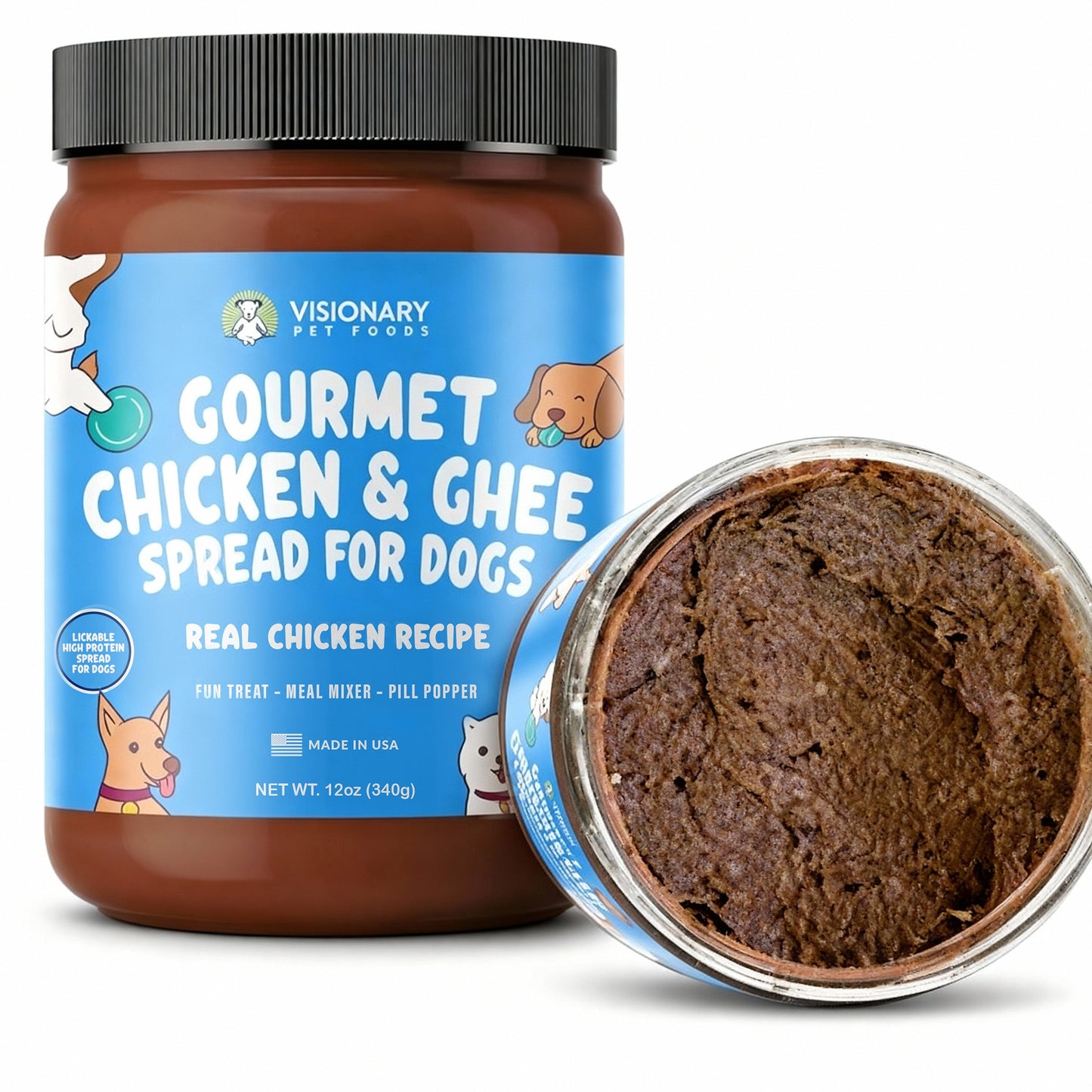 Chicken & Ghee Dog Meat Spread – High-Protein, Low-Carb Keto Treat | 12oz Jar