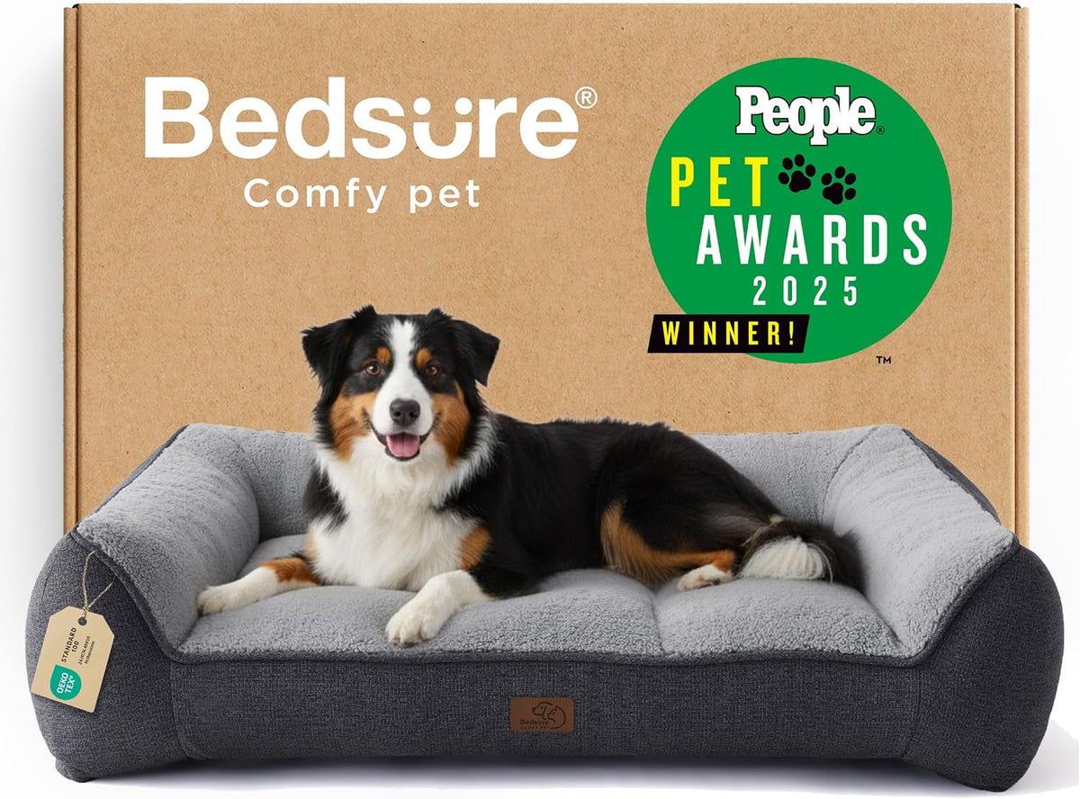Bedsure Supportmax Orthopedic Dog Bed – Extra-Thick Bolster Sofa