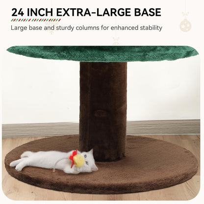 Christmas Cat Tree with 2-Story House – 60 & 63 Inch