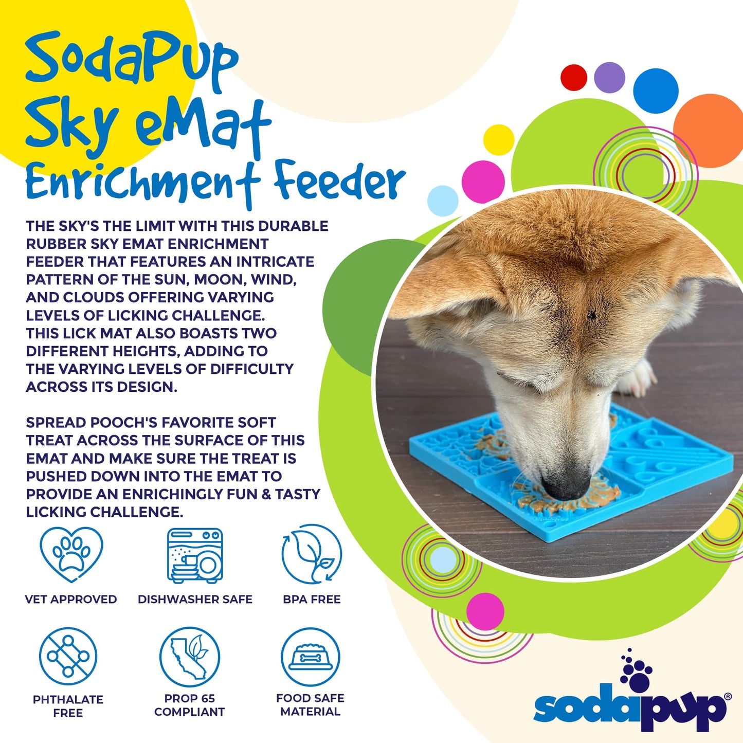 Sky eMat - Enrichment Lick Mat for Dogs and Cats | Celestial Design | SodaPup