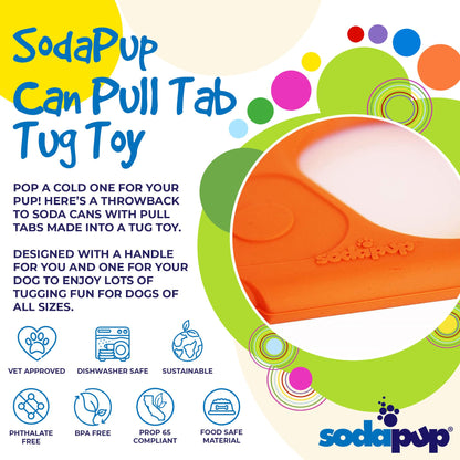 Pop Top Rubber Tug Toy for Interactive Play | Heavy Chewers | USA Made | SodaPup