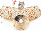 3-Way Collapsible Tunnel Cat Toy with Ball & Peek Hole for Indoor Cats & Kittens