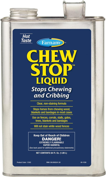 Farnam Chew Stop Liquid Horse Chewing Deterrent 64 oz. Cinnamon Cribbing Control