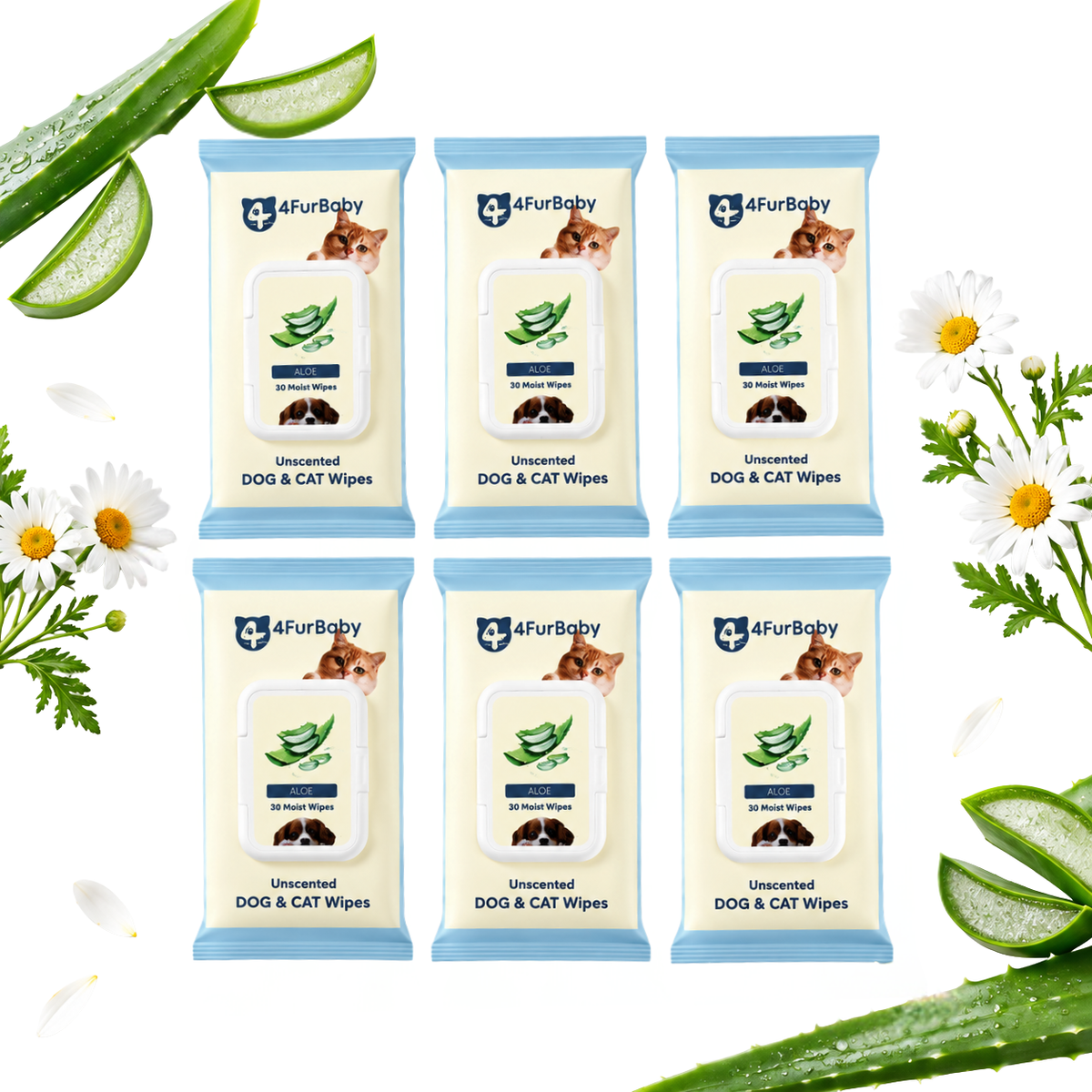 Plant-Based Pet Wipes for Dogs & Cats – Hypoallergenic, Gentle, Cleaning & Hydrating for Paws, Body & Butt – Daily Grooming Use – 400 Count