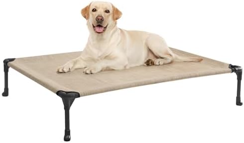 Veehoo Outdoor Elevated Dog Bed Large Sized Dogs, Cooling Raised Dog Cots