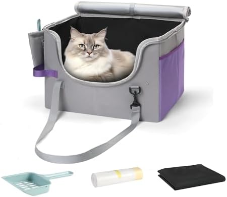 pidipiti Portable Leakproof Tall-Side cat Litter Box,
