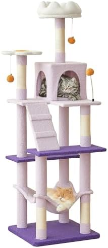 MWPO Flower Cat Tree for Indoor Cats, 63.8 Inches Multi-Level Cat Tower