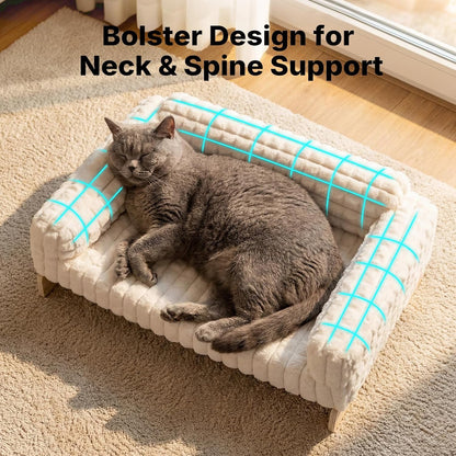 Elevated Wooden Pet Sofa Bed – 2 Sizes, 2 Colors