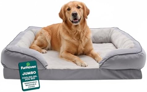 FurHaven Cooling Gel Dog Bed for Large Dogs, Perfect Comfort Sofa Bed
