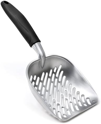 Cat Litter Scoop, Large Long Handle Kitty Metal Scooper