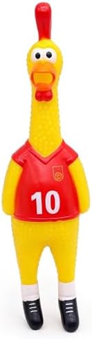 POPLAY 14 Inch Chicken Dog Toy Grade Latex Squeeze Chicken