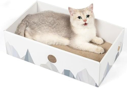Conlun Cat Scratcher Box, Cardboard Pad, Bed
