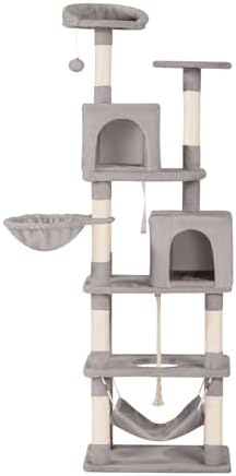 68in Cat Tower with Sisal Scratching Posts & Plush Hammock