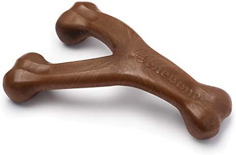 Benebone Wishbone Dog Chew Toy for Aggressive Chewers, Real Peanut