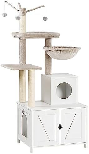 HOOBRO Cat Tree Tower with Litter Box Enclosure
