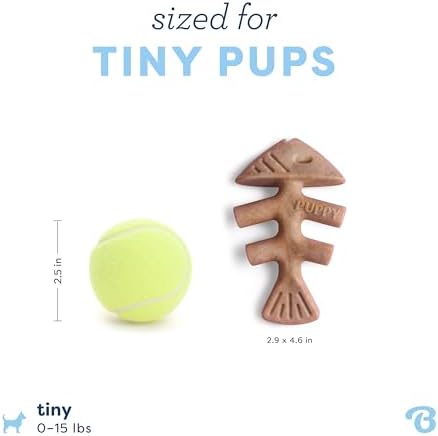 Benebone Puppy Fishbone Dog Chew Toys, Softer