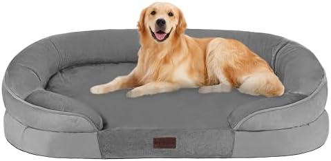 Dwanton Orthopedic Waterproof Large Dog Bed Sofa, Gel Memory Foam