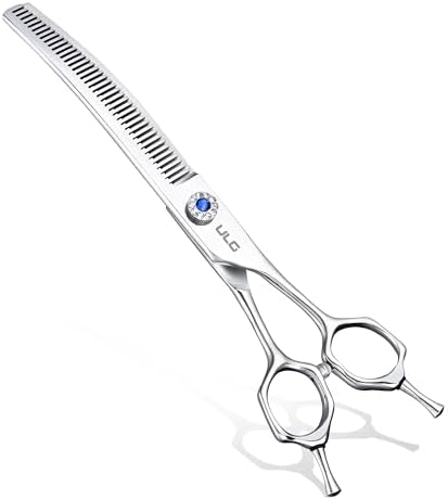 ULG Curved Thinning Dog Shears for Grooming, 7 Inch Professional for Blending