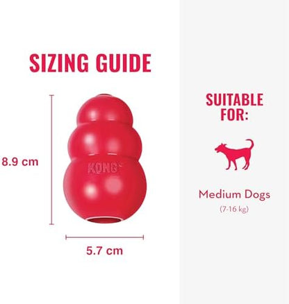 KONG Classic Stuffable Dog Toy, Natural Rubber,