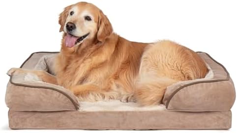 Furhaven Cooling Gel Dog Bed for Large/Medium Dogs w/ Removable Bolsters &