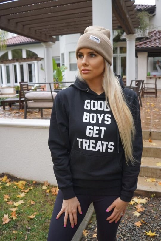 Good Boys Get Treats Hoodie | Front & Back Print | Gift for Dog Lovers | Printed in USA
