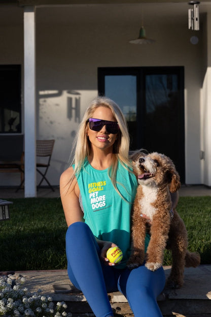 Fitness Goal Pet More Dogs|  Sleeveless Tank | Gift for Dog Lover | Made in USA