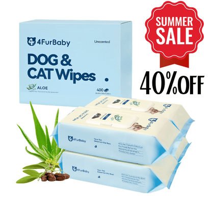 Plant-Based Pet Wipes for Dogs & Cats – Hypoallergenic, Gentle, Cleaning & Hydrating for Paws, Body & Butt – Daily Grooming Use – 400 Count