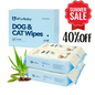 Plant-Based Pet Wipes for Dogs & Cats – Hypoallergenic, Gentle, Cleaning & Hydrating for Paws, Body & Butt – Daily Grooming Use – 400 Count