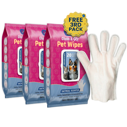 Glove & Go! Glove Grooming Wipes for Dogs & Cats (20 Count)