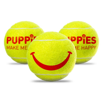Happy Tennis Ball | Neon Green Dog Toy | Perfect Gift Add-On for Dog Lovers