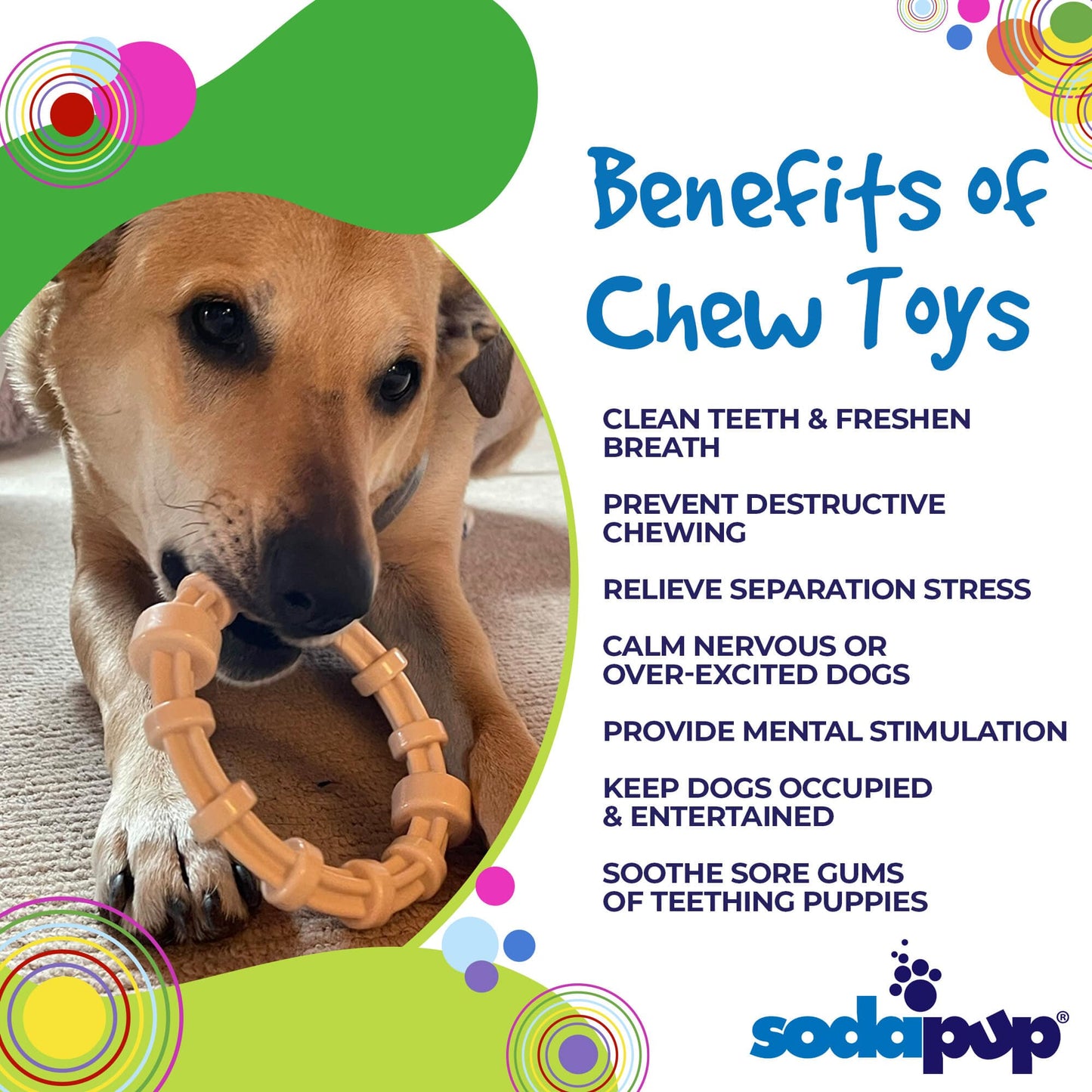 Chicken Flavored Teething Ring for Puppies & Aggressive Chewers | USA Made