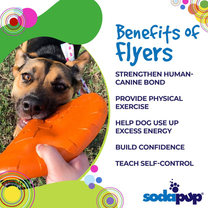 Bottle Top Flyer Rubber Frisbee for Dogs | Orange | Vet Approved | USA Made