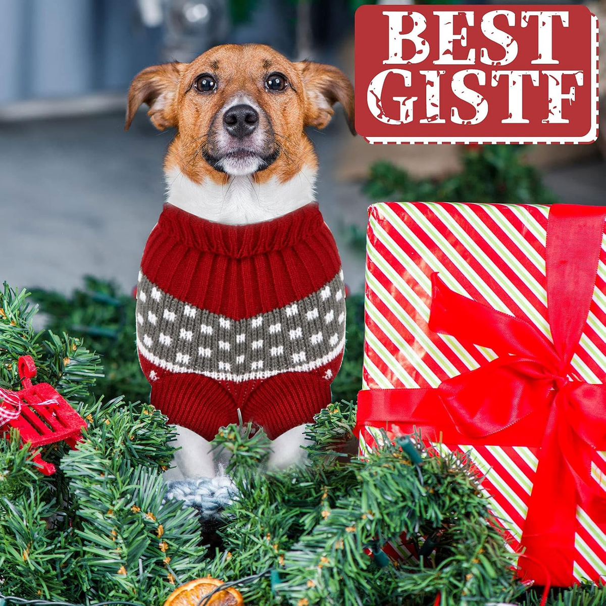 4-Pack Christmas Dog Sweaters – Festive Knit Pet Apparel, S–XL