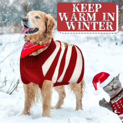 4-Pack Christmas Dog Sweaters – Festive Knit Pet Apparel, S–XL