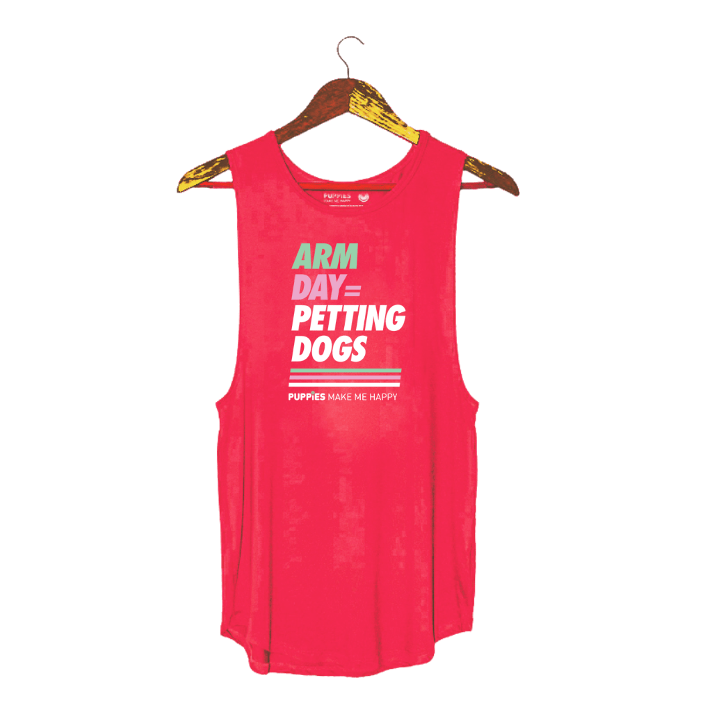 Arm Day = Petting Dogs Sleeveless Tank | Last Call | Dog Mom Fitness Gift | Made in USA