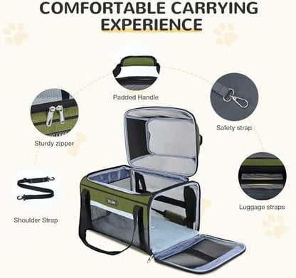 Lekereise Top-Expandable Pet Carrier 17x11x9.5 Inch Alaska Hawaiian Airline