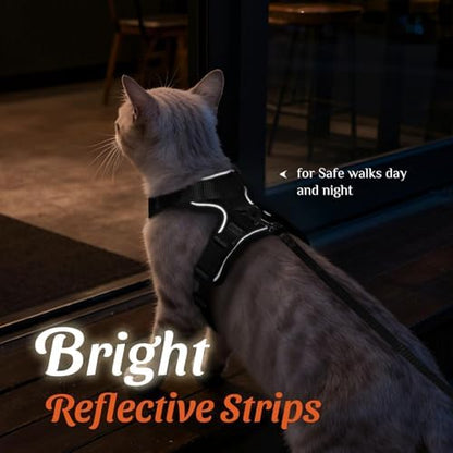 Dooradar Cat Harness and Leash Set, Adjustable and Escape Proof