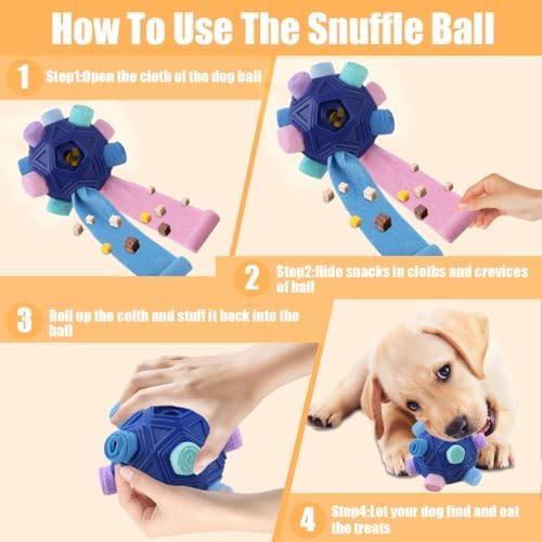 Dog Snuffle Ball-Interactive Puzzle Dog Toys Encourage Natural Foraging Skills