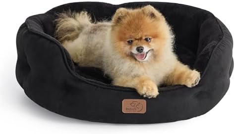 Bedsure Small Dog Bed Washable, Round Cat Beds