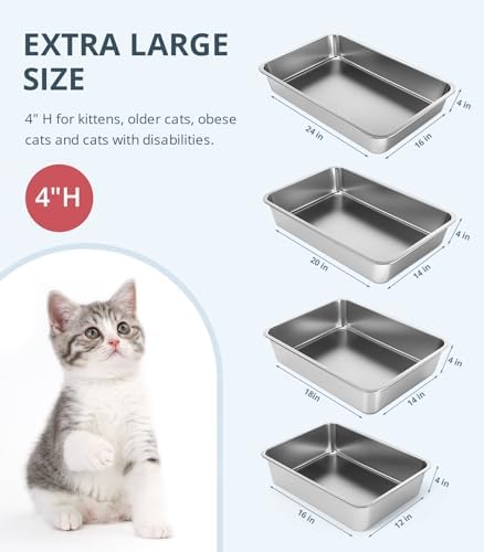 WENBOKMIN Stainless Steel Cat Litter Box