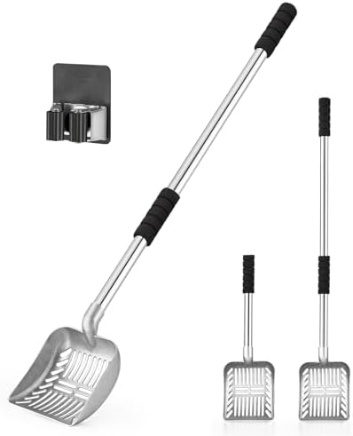Yangbaga Metal Cat Litter Scoop, Detachable Long Handle Litter Scooper