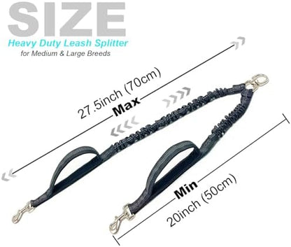 20"Double Dog Leash Coupler Leash Splitter