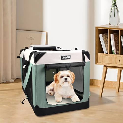 JESPET 3 Door Soft Dog Crates Kennel, Collapsible Travel Pet Carrier