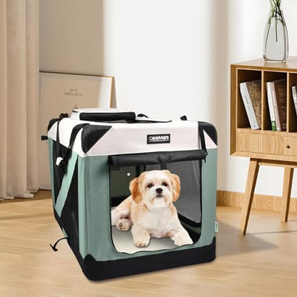 JESPET 3 Door Soft Dog Crates Kennel, Collapsible Travel Pet Carrier
